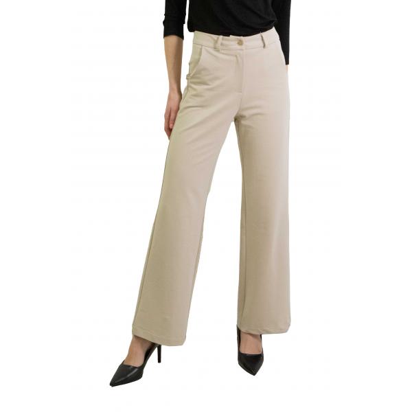 Pantalone tinta unita con bottone